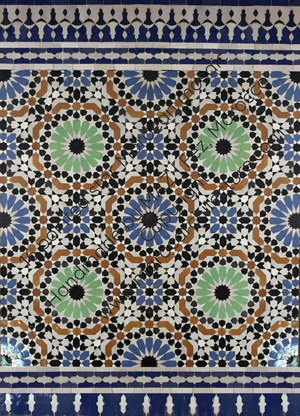 16 pointed star Moroccan mosaic by Maroc Architecture et Zellij, Fez, Morocco Copyright www.marocarchitecture.com 