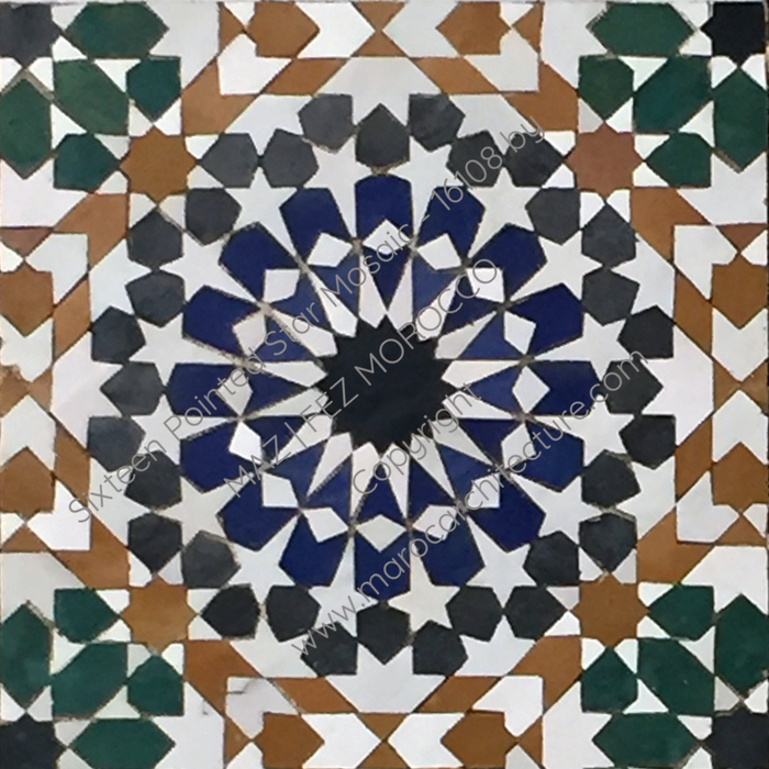 SIXTEEN POINTED STAR MOSAIC - 16108