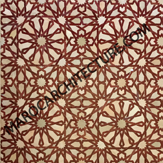 ALHAMBRA MOSAIC 1605 – 12 pointed star with laces - Moroccan mosaic tile,