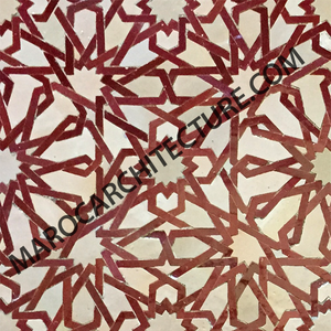 ALHAMBRA MOSAIC 1605 – 12 pointed star with laces - Moroccan mosaic tile, 