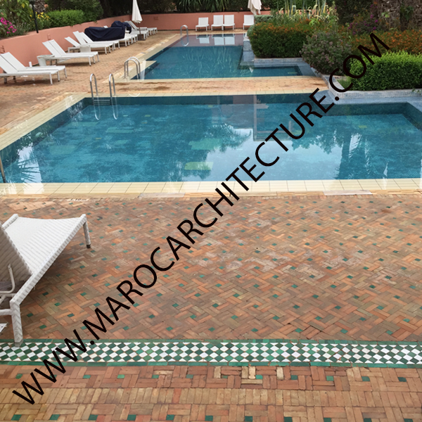 Moroccan terracota pavers from fez morocco