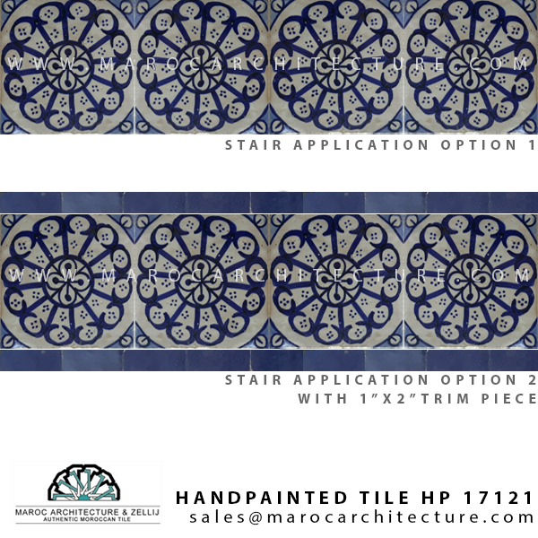handpainted moroccan tiles for stair risers