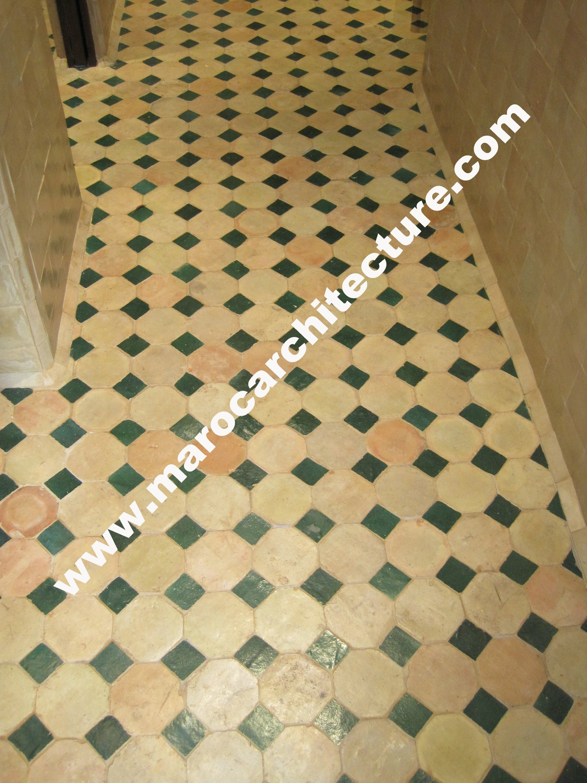 Handmade Moroccan octagonal Koura Terracotta tile