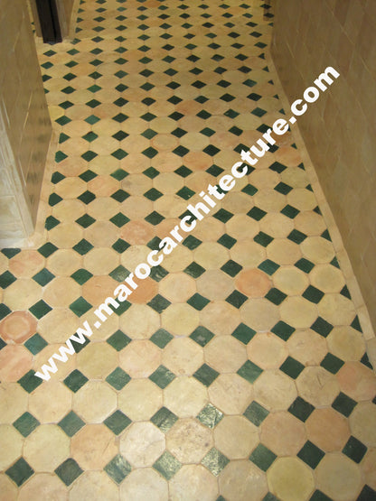 Handmade Moroccan octagonal Koura Terracotta tile