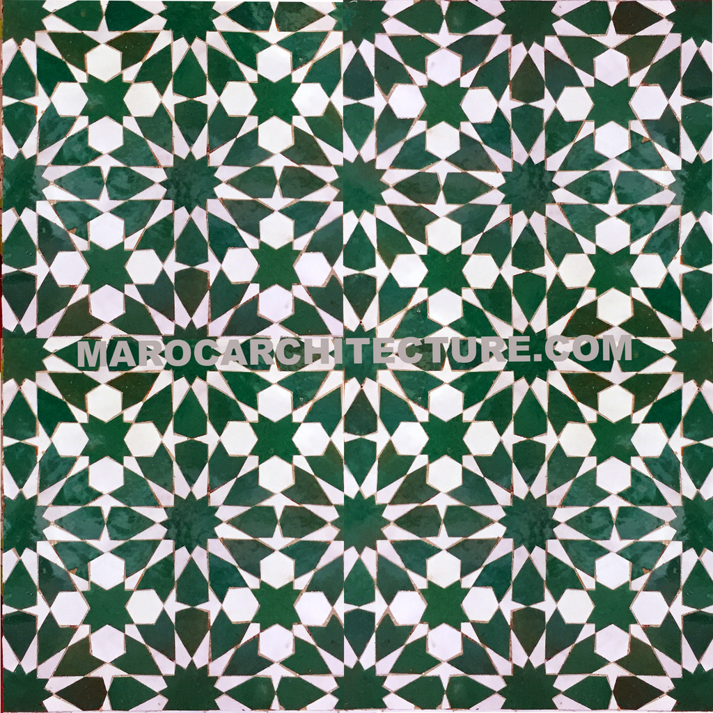 Moroccan 12 pointed star mosaic tile