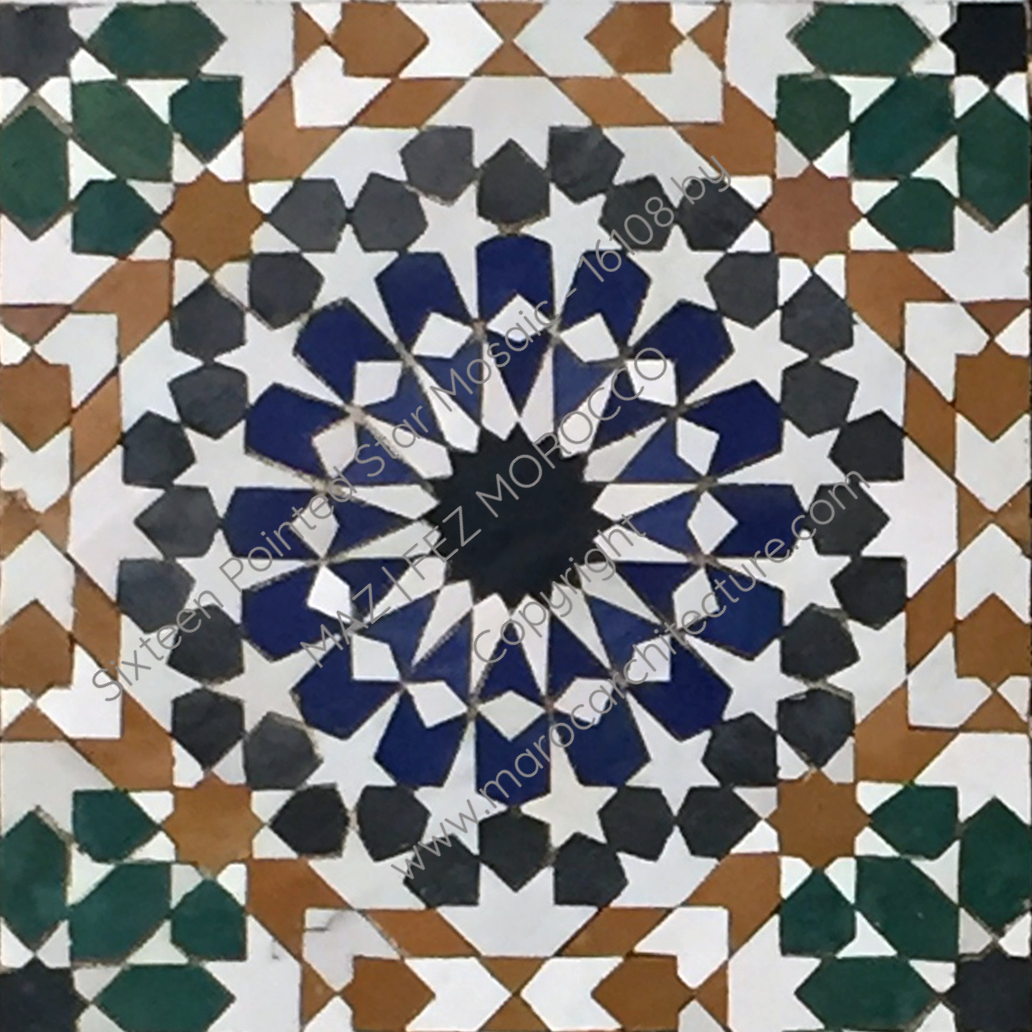 SIXTEEN POINTED STAR MOSAIC - 16108