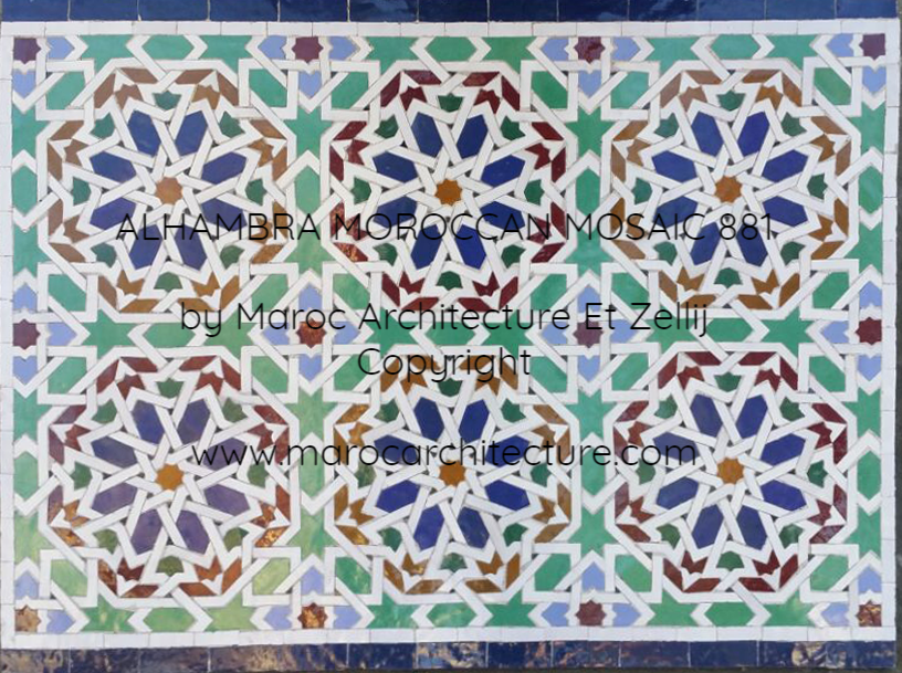 ALHAMBRA MOROCCAN MOSAIC 881 by Maroc Architecture et Zellij