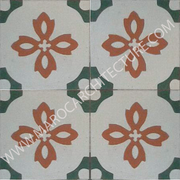 Moroccan cement tile by Maroc Architecture et Zellij