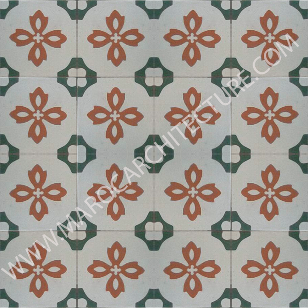 Moroccan cement tile by Maroc Architecture et Zellij