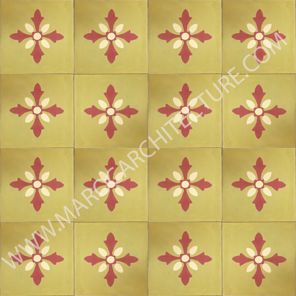 Moroccan cement tile by Maroc Architecture et Zellij