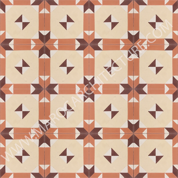 Moroccan cement tile by Maroc Architecture et Zellij