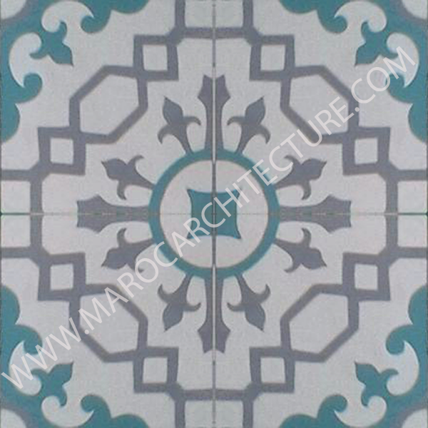 Moroccan cement tile by Maroc Architecture et Zellij