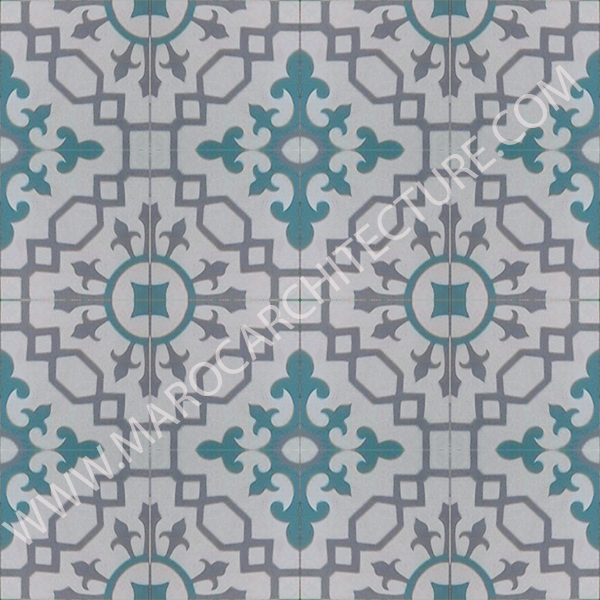 Moroccan cement tile by Maroc Architecture et Zellij