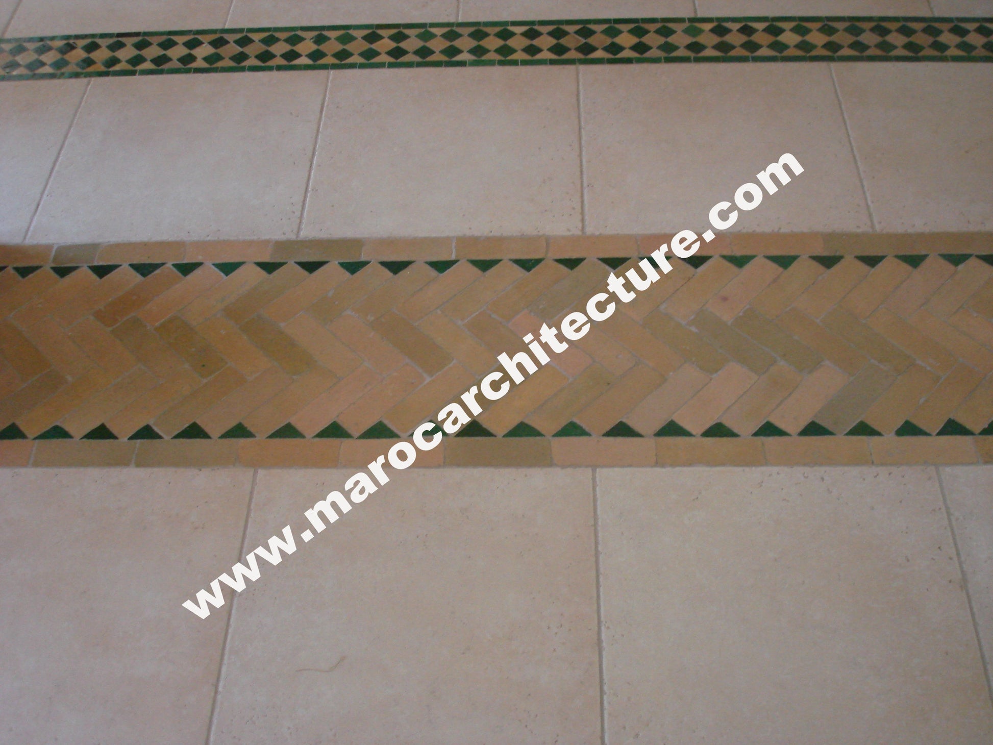 Moroccan terracota bijmat tiles pavers from Fez Morocco