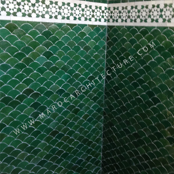 Moroccan mosaic tiles installation