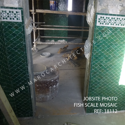 Moroccan mosaic tiles installation