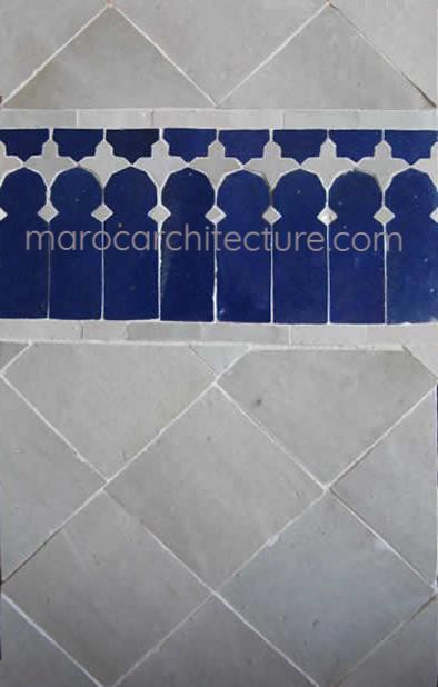 Moroccan mosaic border by Maroc Architecture et Zellij, Fez, Morocco