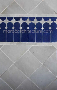 Moroccan mosaic border by Maroc Architecture et Zellij, Fez, Morocco