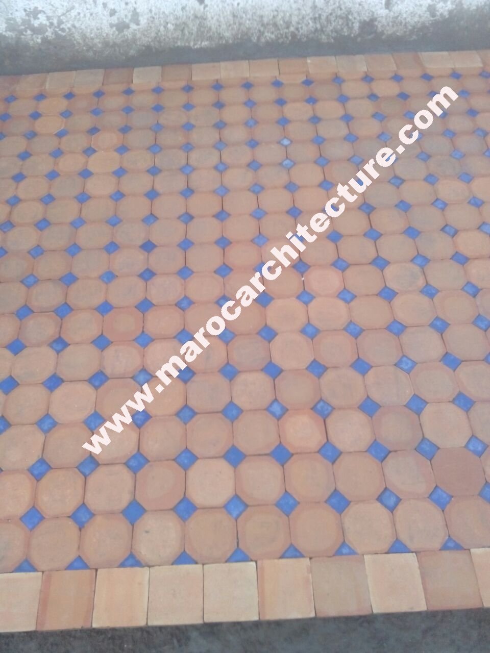 Handmade Moroccan octagonal Koura Terracotta tile