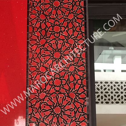 ALHAMBRA MOSAIC 1605 – 12 pointed star with laces - Moroccan mosaic tile, 