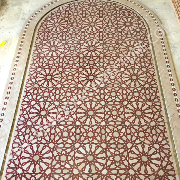 ALHAMBRA MOSAIC 1605 – 12 pointed star with laces - Moroccan mosaic tile, 