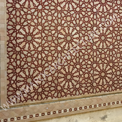 ALHAMBRA MOSAIC 1605 – 12 pointed star with laces - Moroccan mosaic tile, 