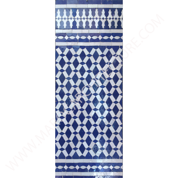 handmade modern Moroccan mosaic tiles with mosaic liner and border by Maroc Architecture et Zellij