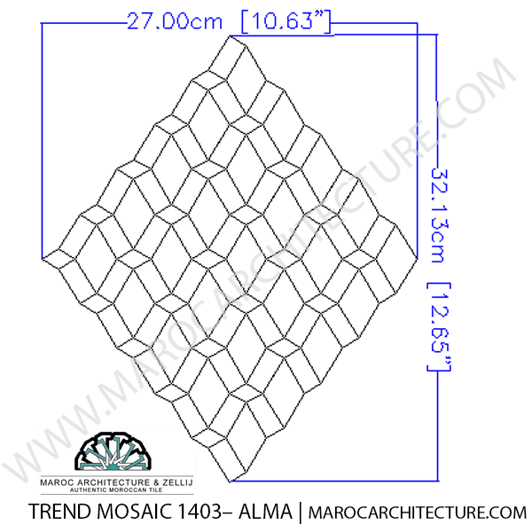 handmade modern Moroccan mosaic tiles drawings by Maroc Architecture et Zellij