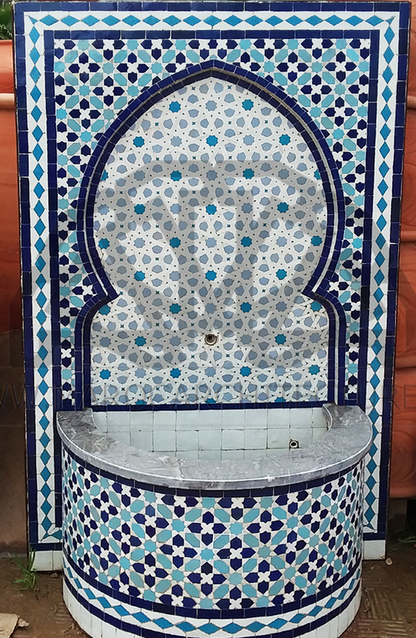 Moroccan mosaic fountain