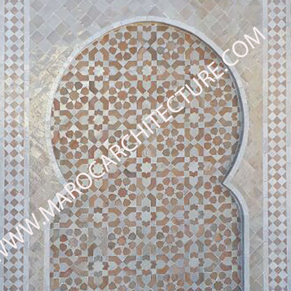 Moroccan mosaic fountain by Maroc Architecture et Zellij