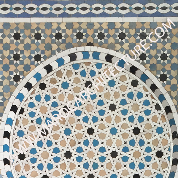 Moroccan mosaic fountain by Maroc Architecture et Zellij