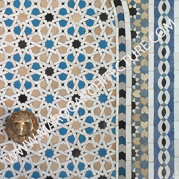 Moroccan mosaic fountain by Maroc Architecture et Zellij