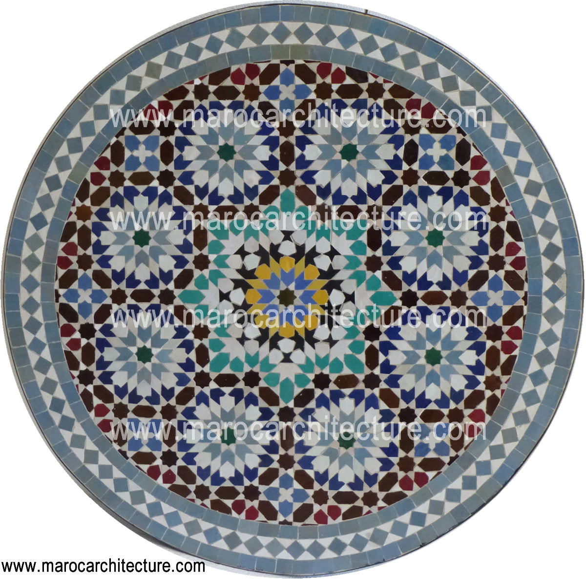 Moroccan mosaic table by Maroc Architecture et Zellij