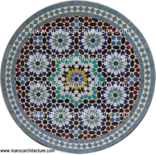 Moroccan mosaic table by Maroc Architecture et Zellij