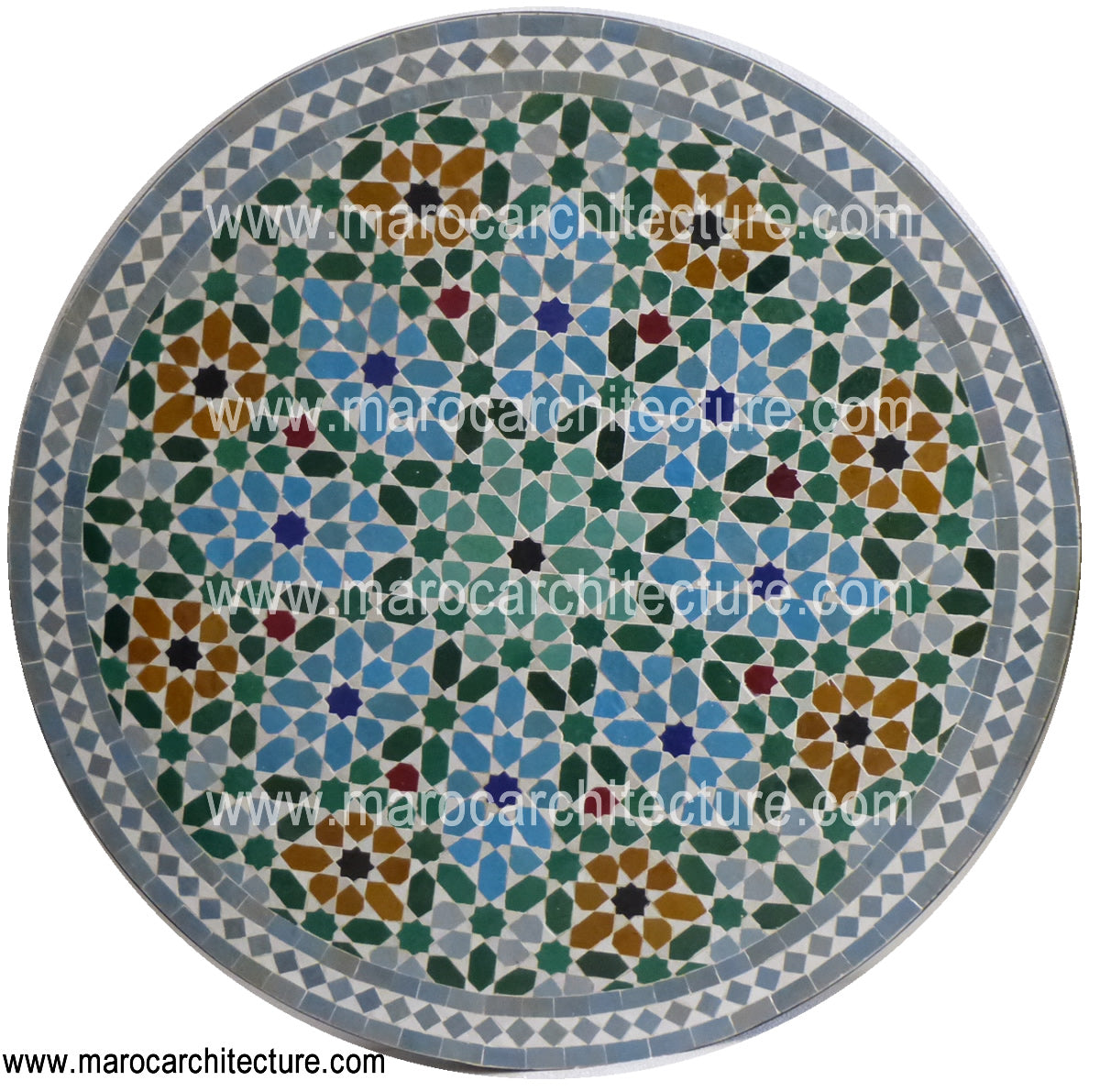 Moroccan mosaic table by Maroc Architecture et Zellij