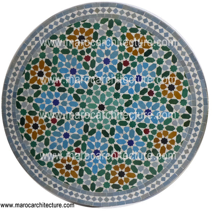 Moroccan mosaic table by Maroc Architecture et Zellij