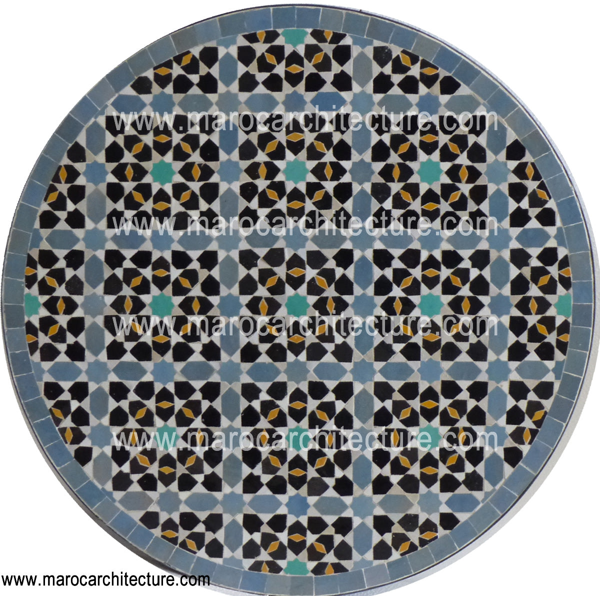 Moroccan mosaic table by Maroc Architecture et Zellij