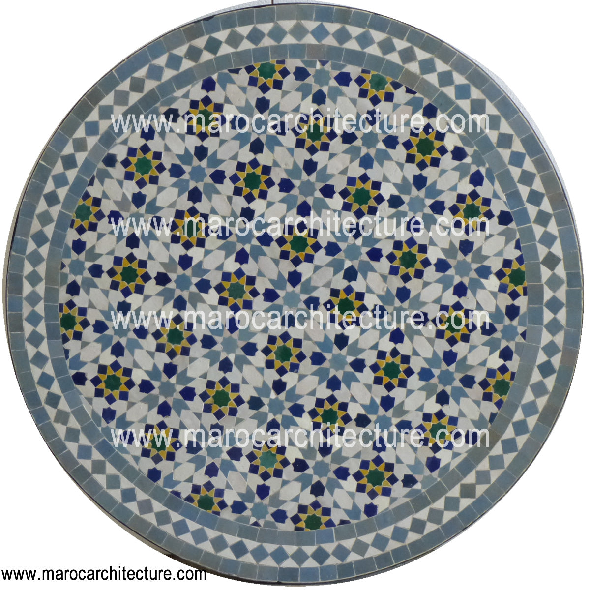 Moroccan mosaic table by Maroc Architecture et Zellij