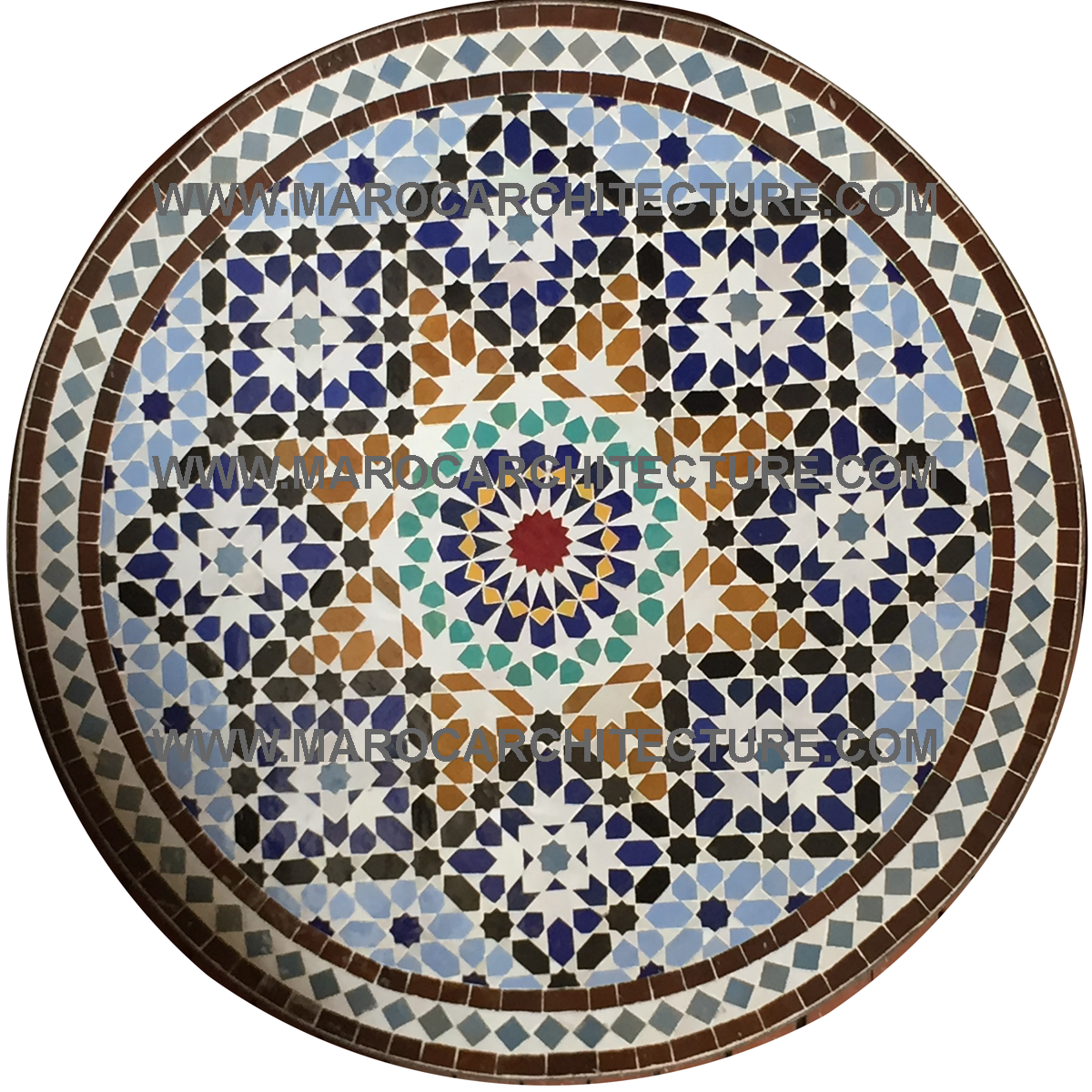 Moroccan mosaic table by Maroc Architecture et Zellij