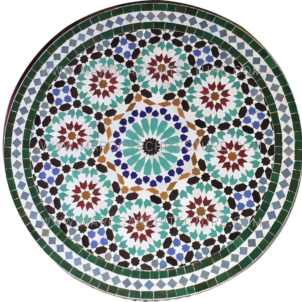 Moroccan mosaic table by Maroc Architecture et Zellij