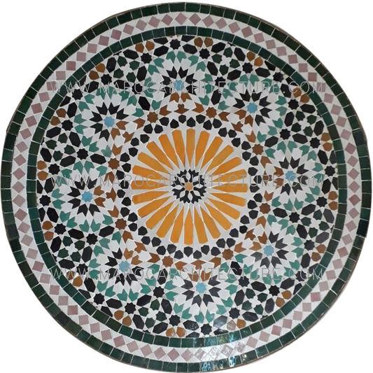 Moroccan mosaic table by Maroc Architecture et Zellij