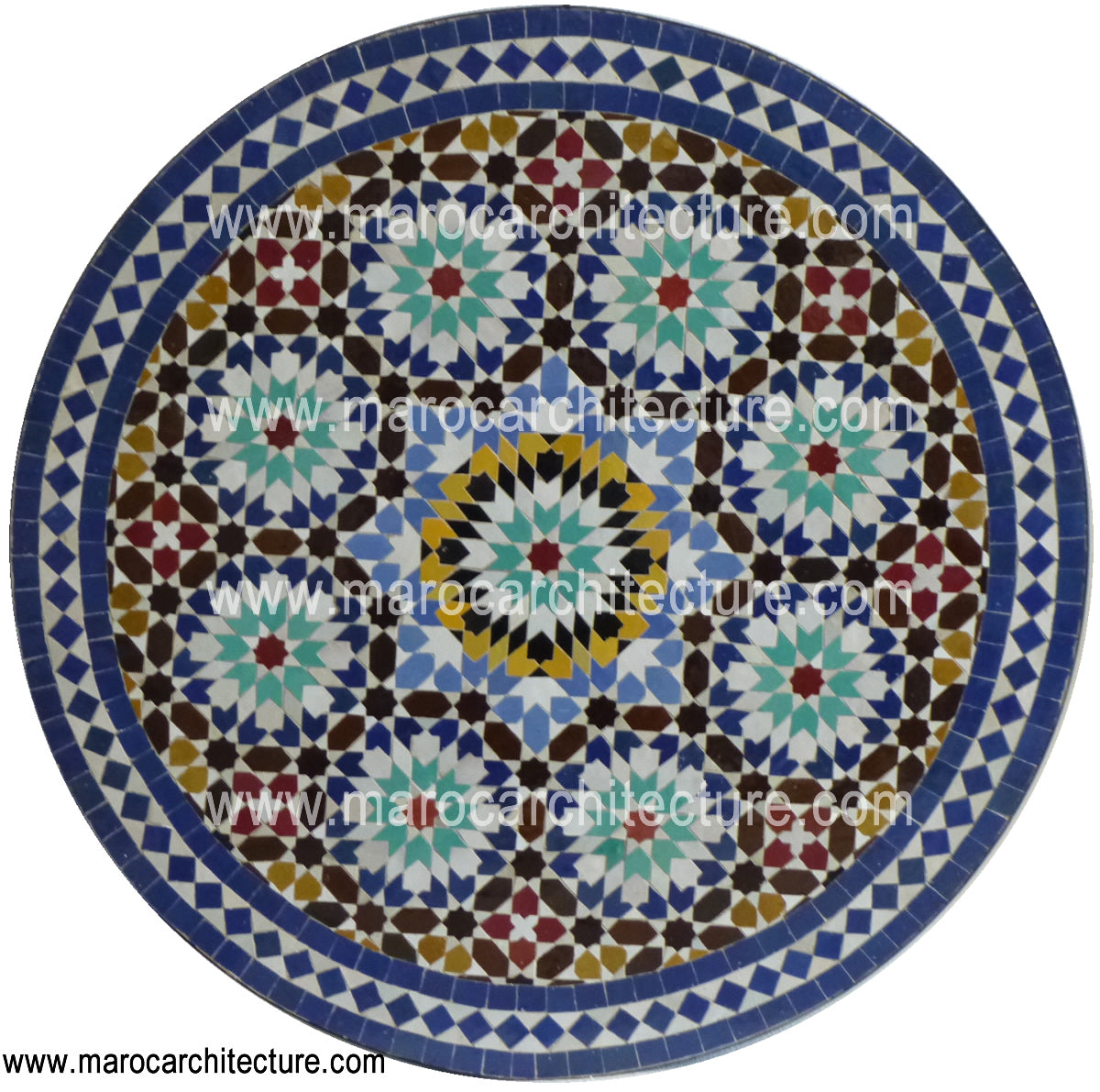 Moroccan mosaic table by Maroc Architecture et Zellij