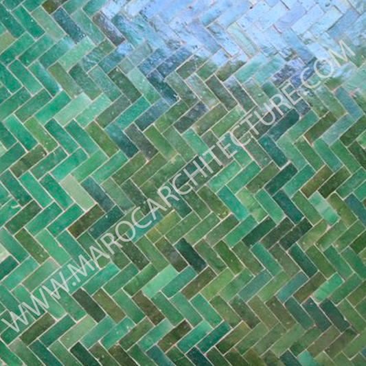 Moroccan terracota bijmat tiles pavers from Fez Morocco