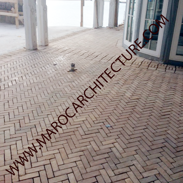 Moroccan terracota bijmat tiles pavers from Fez Morocco