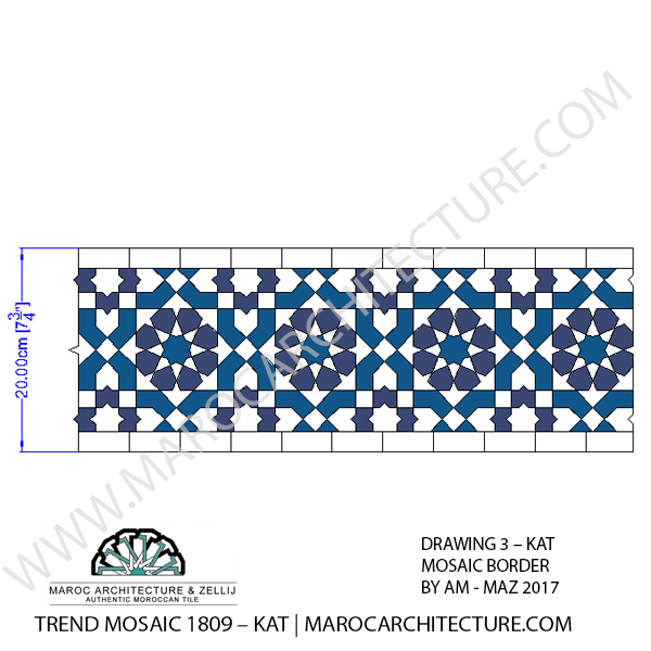 modern handmade moroccan mosaic border tiles drawings