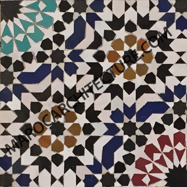 SIXTEEN POINTED STAR 16167B MOROCCAN MOSAIC TILE BY MAROC ARCHITECTURE ET ZELLIJ