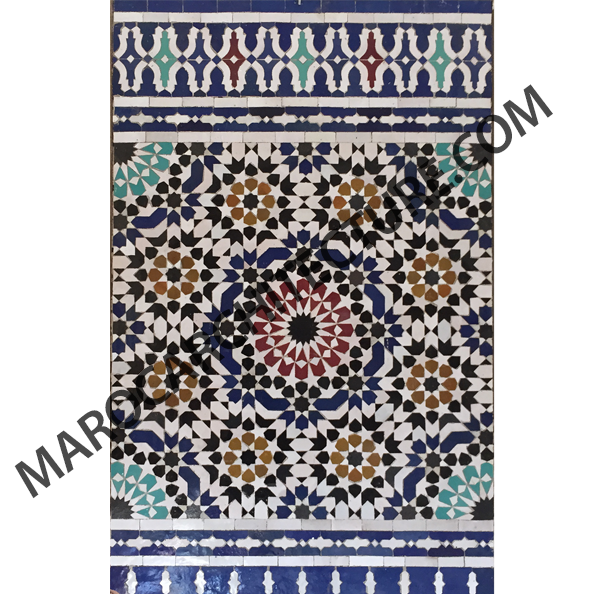 SIXTEEN POINTED STAR 16167B MOROCCAN MOSAIC TILE BY MAROC ARCHITECTURE ET ZELLIJ
