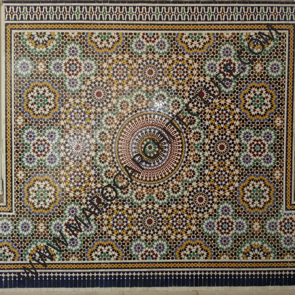 50 pointed star Moroccan mosaic tile by Maroc Architecture et Zellij