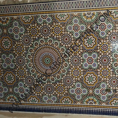 50 pointed star Moroccan mosaic tile by Maroc Architecture et Zellij