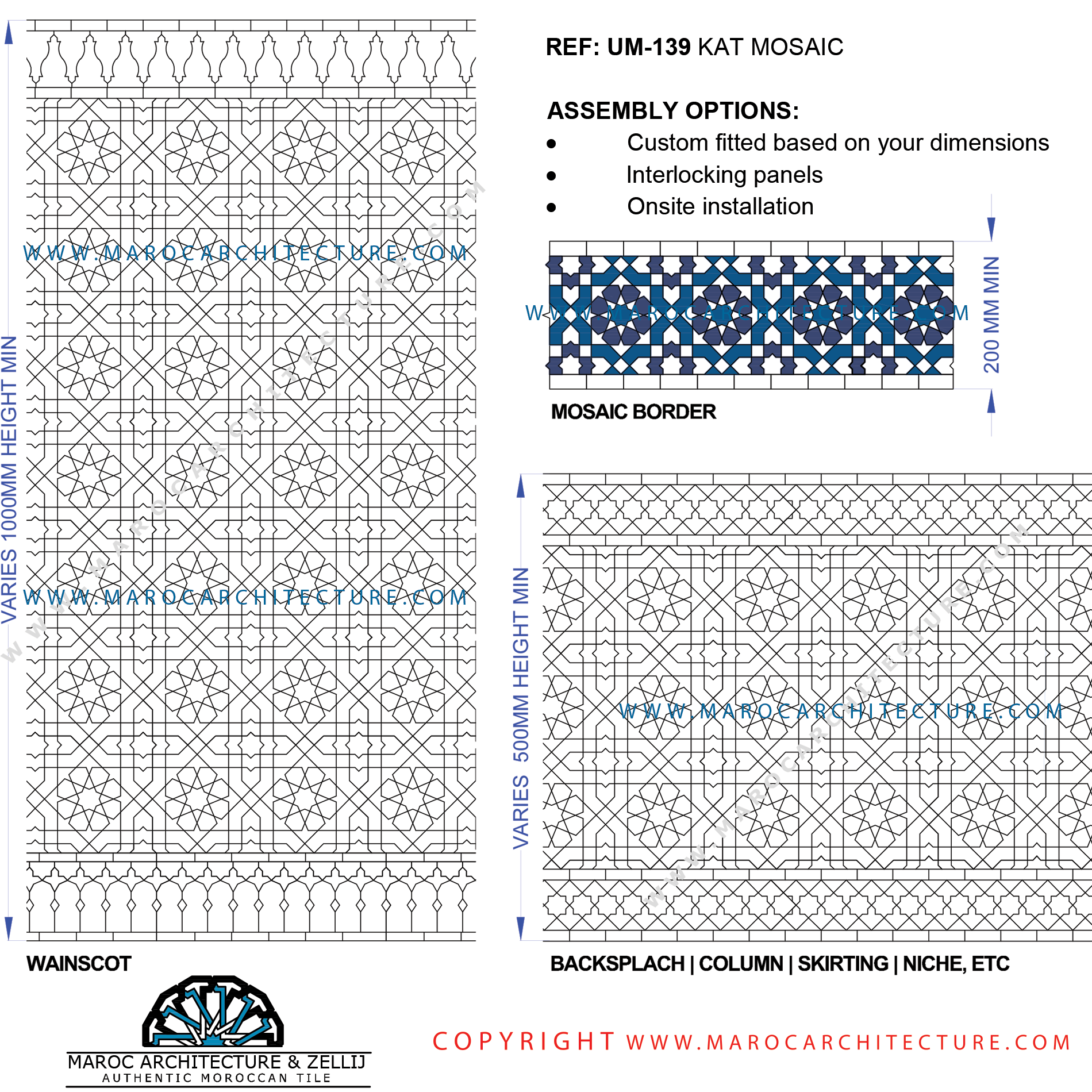 TREND - UM 139 KAT MOSAIC - Moroccan mosaic tile, 